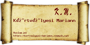 Körtvélyesi Mariann névjegykártya