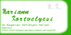 mariann kortvelyesi business card
